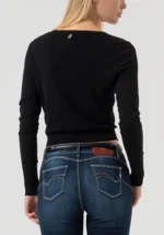 CARDIGAN CROP “V” NERO Fracomina