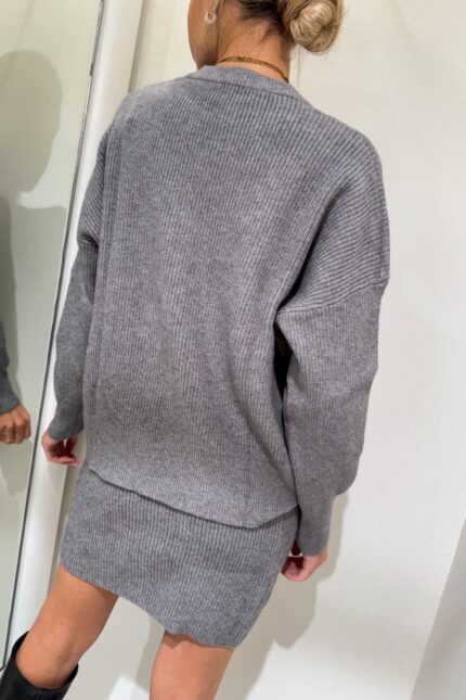 COMPLETO MAGLIA E GONNA GRIGIO Haveone