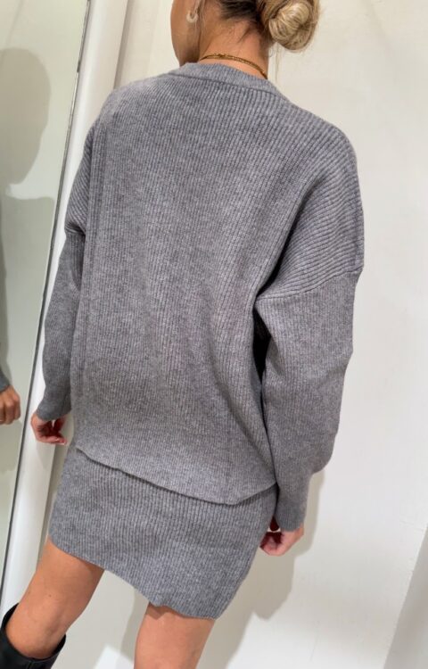 COMPLETO MAGLIA E GONNA GRIGIO Haveone