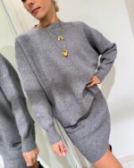COMPLETO MAGLIA E GONNA GRIGIO Haveone