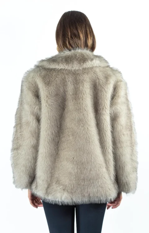 ECOPELLICCIA BEIGE FRANGE Le Volière