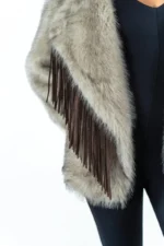 ECOPELLICCIA BEIGE FRANGE Le Volière