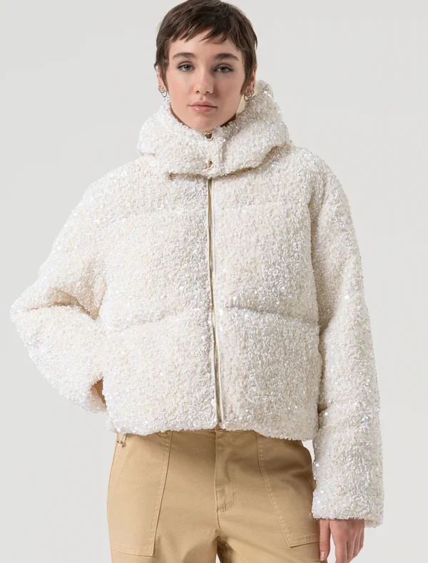 GIACCA PIUMINO BIANCO IN PAILLETTES Fracomina