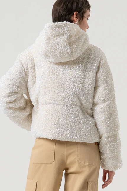 GIACCA PIUMINO BIANCO IN PAILLETTES Fracomina