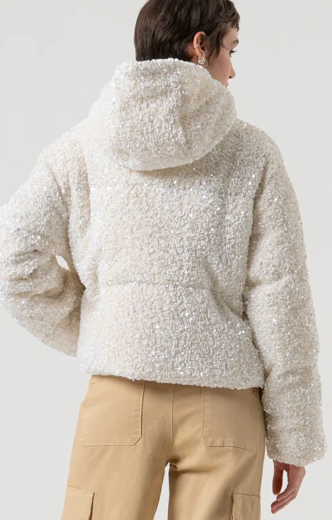 GIACCA PIUMINO BIANCO IN PAILLETTES Fracomina