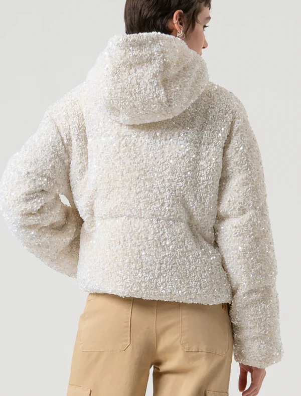 GIACCA PIUMINO BIANCO IN PAILLETTES Fracomina