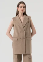 GILET IN FLANELLA BEIGE Fracomina