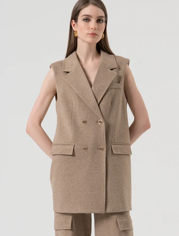 GILET IN FLANELLA BEIGE Fracomina