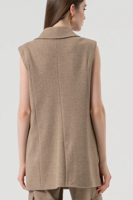 GILET IN FLANELLA BEIGE Fracomina