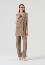 GILET IN FLANELLA BEIGE Fracomina