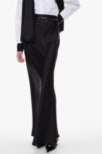 GONNA LUNGA SATIN NERA Imperial