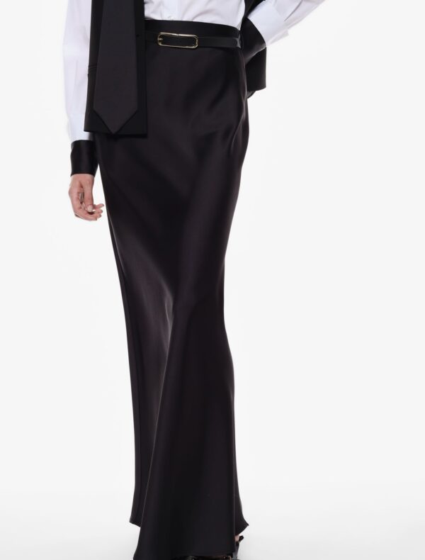 GONNA LUNGA SATIN NERA Imperial