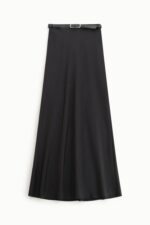 GONNA LUNGA SATIN NERA Imperial