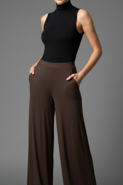 PANTALONE MOKA IN MAGLINA Have One