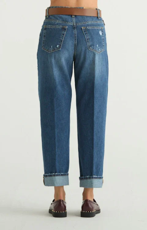 JEANS LAVAGGIO MEDIO CON CINTURA Haveone