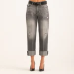 JEANS RISVOLTO CON CINTURA GRIGIO Have One