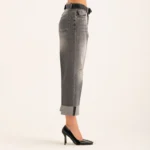 JEANS RISVOLTO CON CINTURA GRIGIO Have One