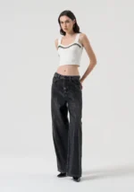 JEANS FLARE GRIGIO SCURO STRASS Fracomina