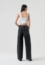 JEANS FLARE GRIGIO SCURO STRASS Fracomina