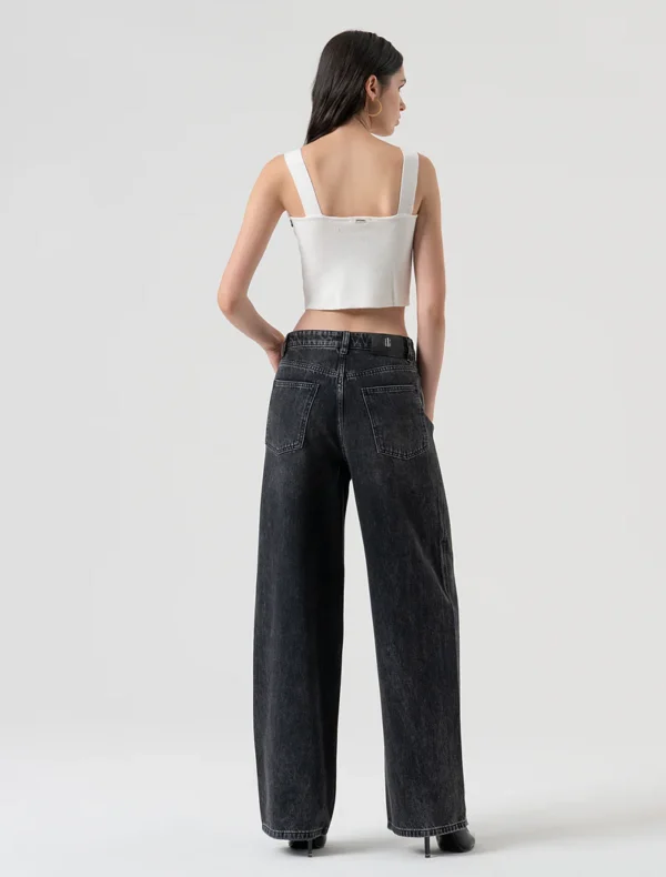 JEANS FLARE GRIGIO SCURO STRASS Fracomina