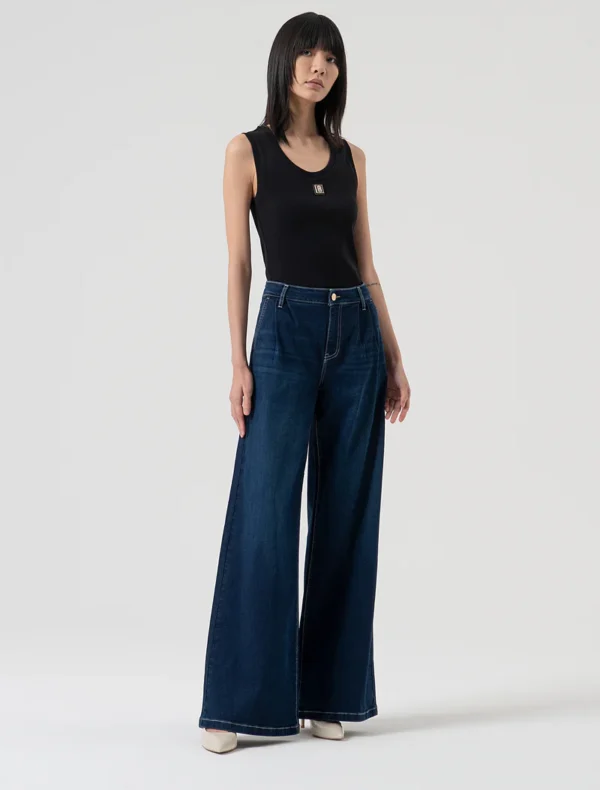 JEANS MAXI FLARE BLU Fracomina