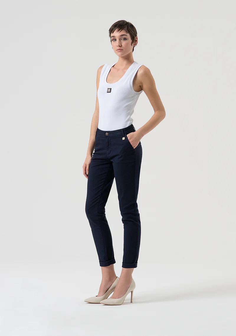 PANTALONE CHINO BLU Fracomina PANTALONE CHINO BLU Fracomina