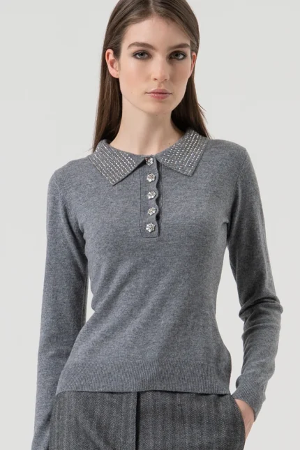 POLO STRASS GRIGIA Fracomina