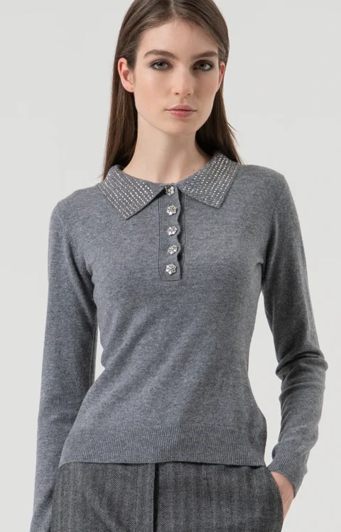 POLO STRASS GRIGIA Fracomina