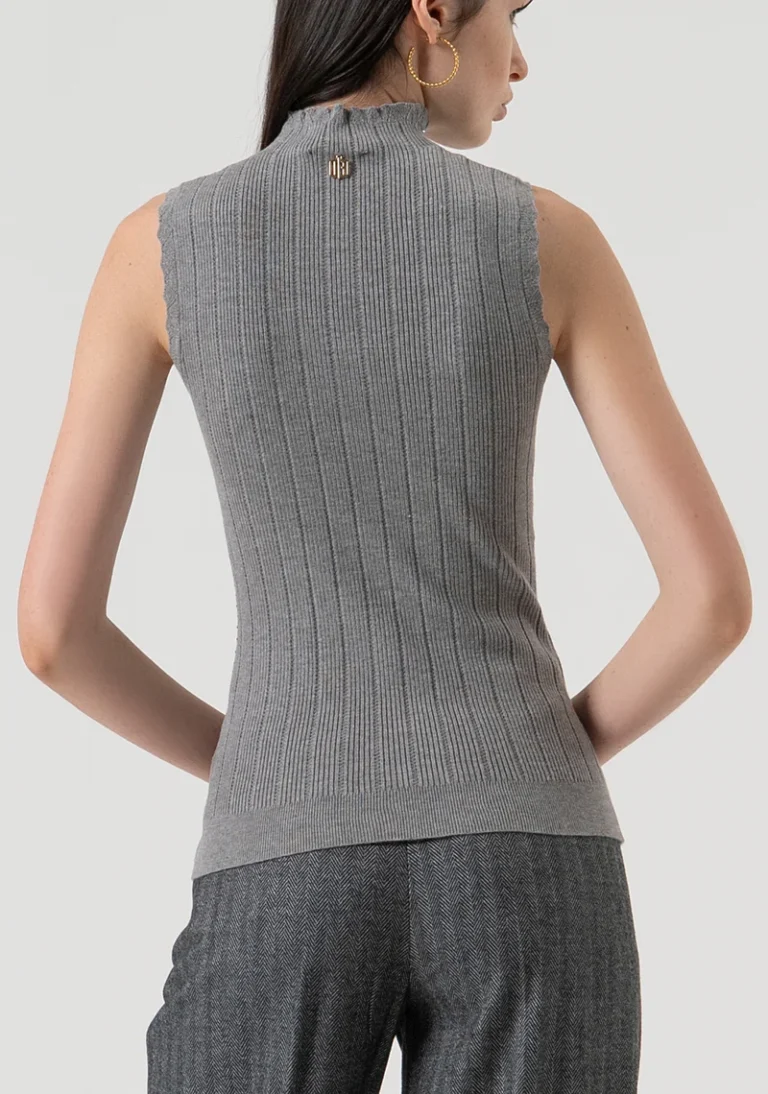 TOP LUPETTO STRASS GRIGIO Fracomina