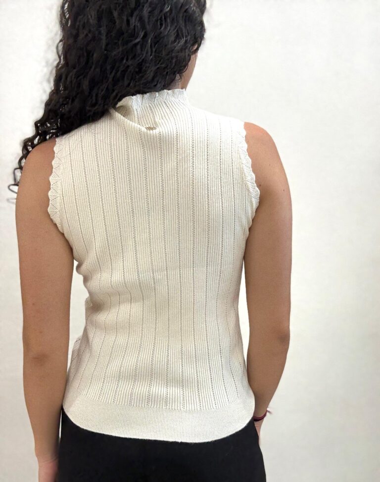 TOP LUPETTO STRASS PANNA Fracomina