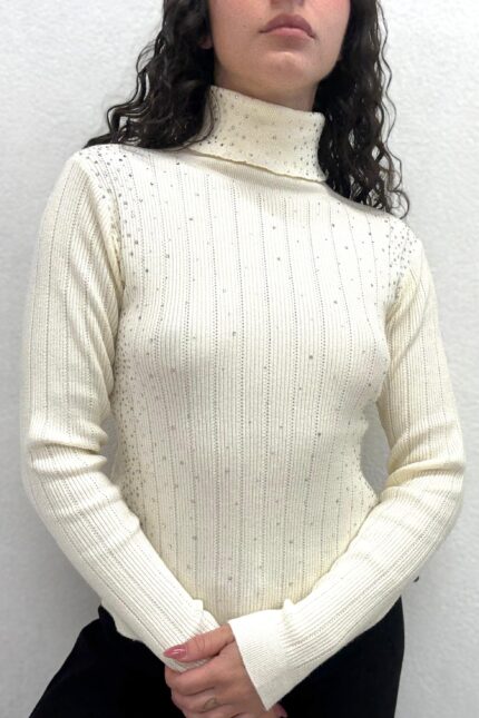 MAGLIA DOLCEVITA STRASS PANNA Fracomina