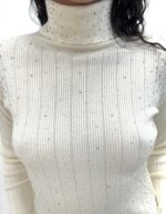 MAGLIA DOLCEVITA STRASS PANNA Fracomina