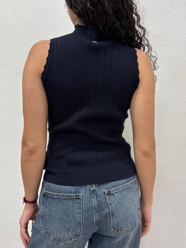 TOP LUPETTO STRASS BLU Fracomina