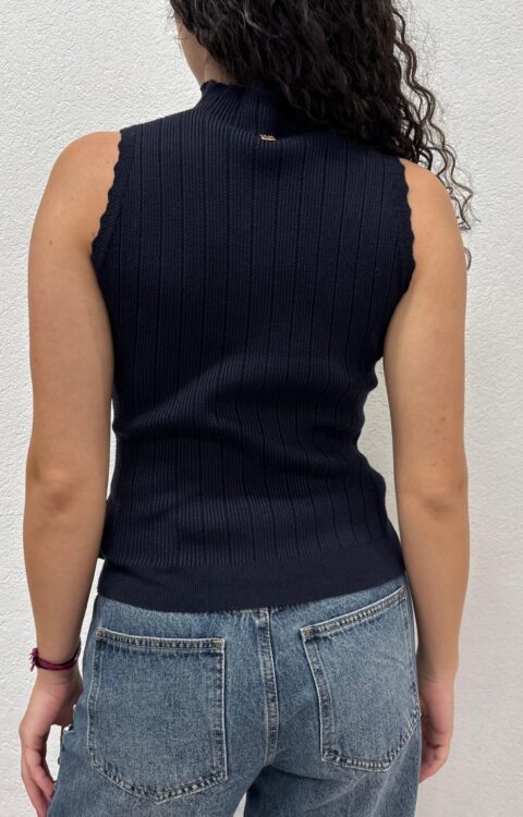 TOP LUPETTO STRASS BLU Fracomina