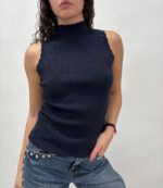 TOP LUPETTO STRASS BLU Fracomina