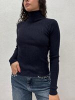MAGLIA DOLCEVITA STRASS BLU NAVY Fracomina