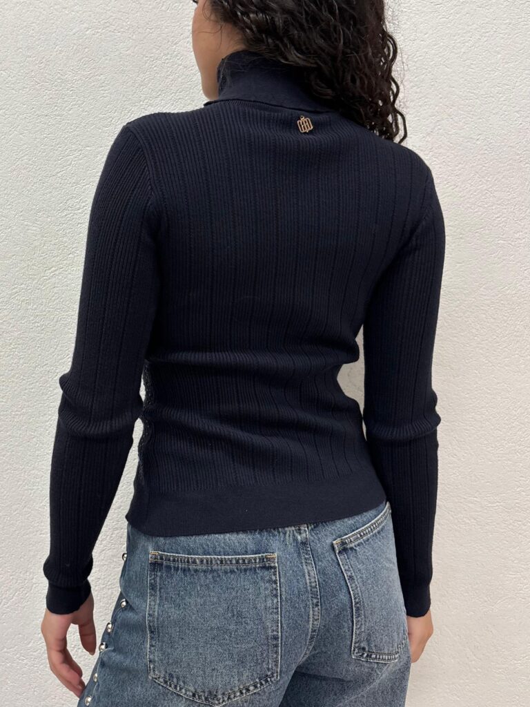 MAGLIA DOLCEVITA STRASS BLU NAVY Fracomina