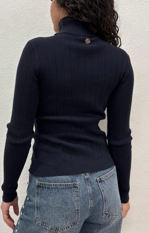 MAGLIA DOLCEVITA STRASS BLU NAVY Fracomina