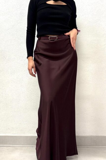 GONNA LUNGA SATIN VINACCIA Imperial