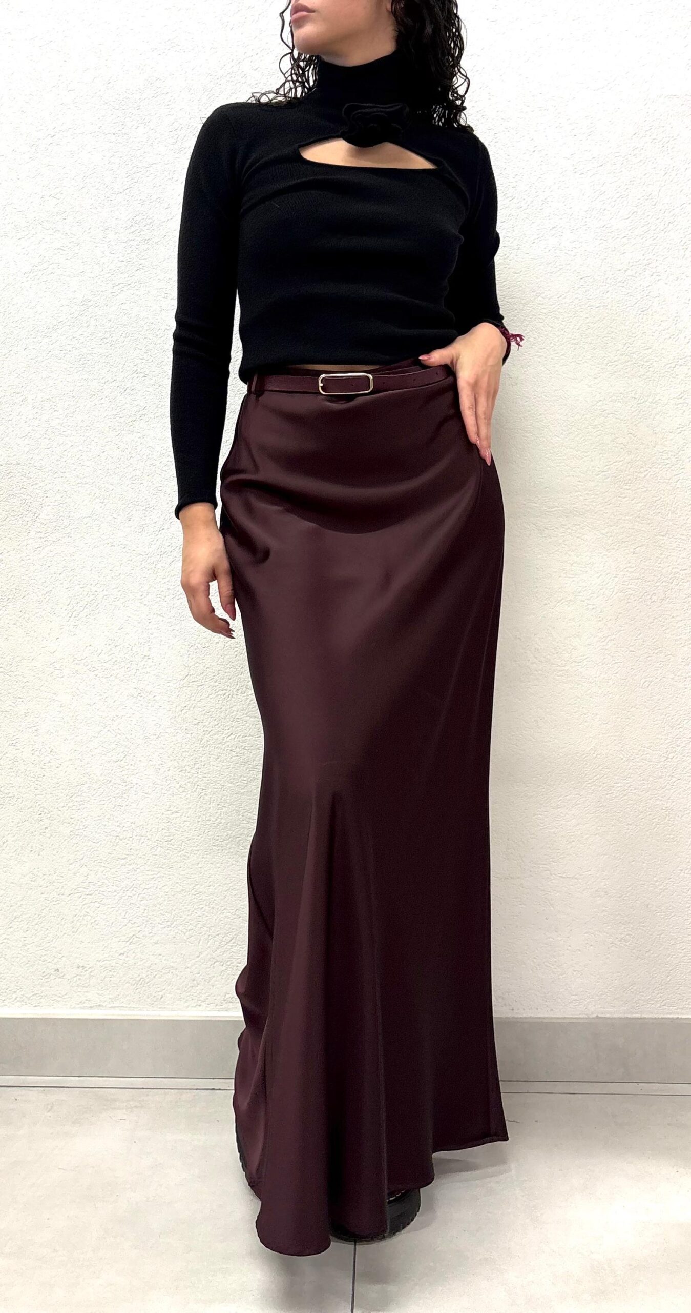 GONNA LUNGA SATIN VINACCIA Imperial GONNA LUNGA SATIN VINACCIA Imperial