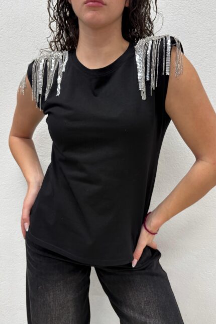 T-SHIRT NERA GIOIELLO Anna Rock
