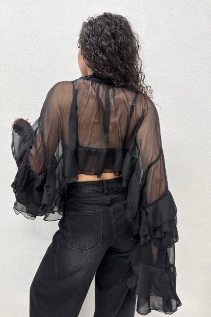 CAMICIA BLUSA CROP ASIMMETRICA Anna Rock