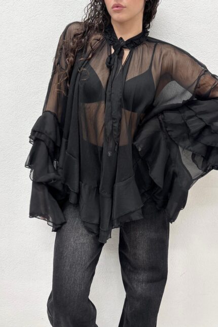 CAMICIA BLUSA CROP ASIMMETRICA Anna Rock