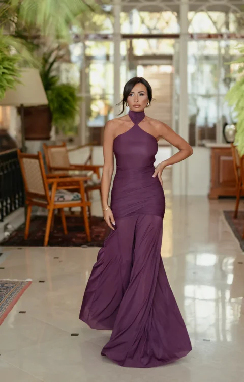 ABITO LUNGO VINO SCARF DRESS SCANDAL Aniye By