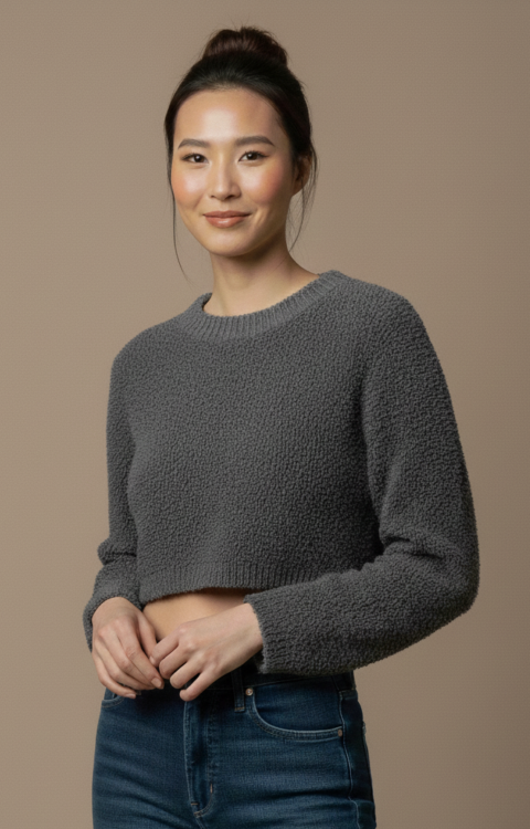 MAGLIONE PULL BOUCLÈ ANTRACITE Glamorous