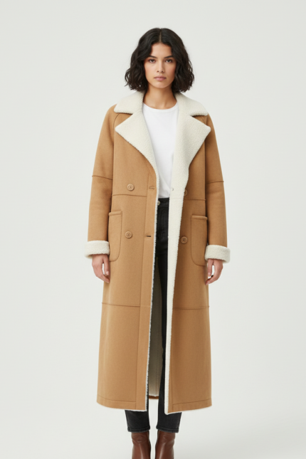 GIACCA ECO MONTONE LUNGO CAMMELLO Rinascimento