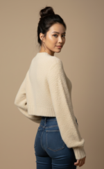 MAGLIONE PULL BOUCLÈ AVORIO Glamorous