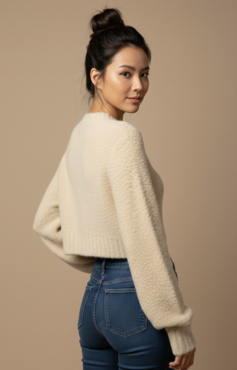 MAGLIONE PULL BOUCLÈ AVORIO Glamorous