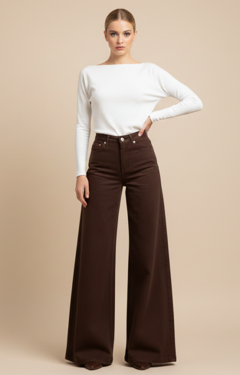 JEANS A PALAZZO CIOCCOLATO Glamorous