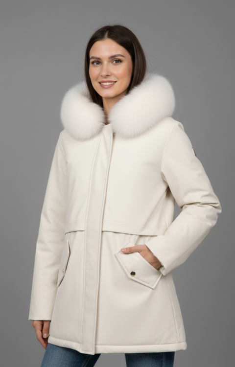 GIACCA PARKA AVORIO Rinascimento